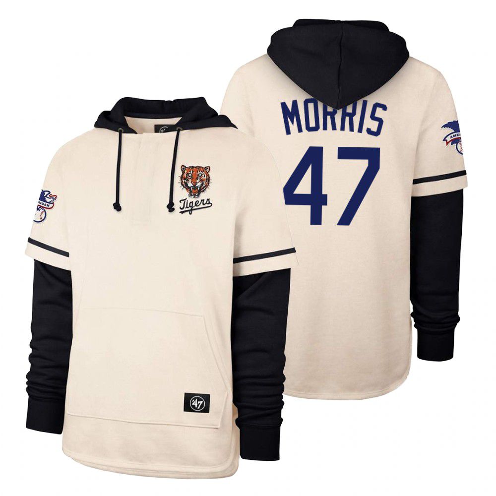 Men Detroit Tigers #47 Morris Cream 2021 Pullover Hoodie MLB Jersey->detroit tigers->MLB Jersey
